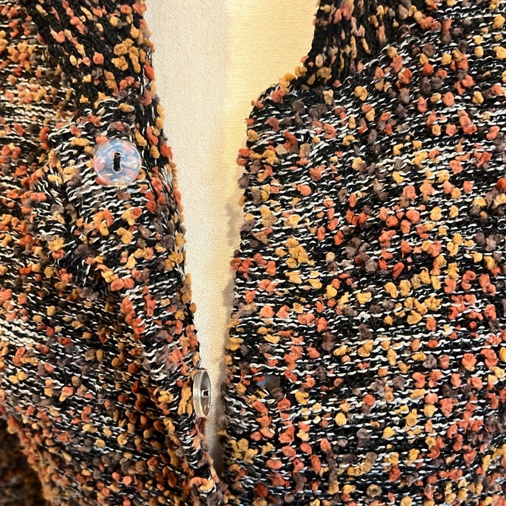 Jamie Kreitman New York Boucle Knit Cardigan Sweater Medium USA Tweed Fall - Picture 8 of 13